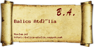 Balics Atália névjegykártya